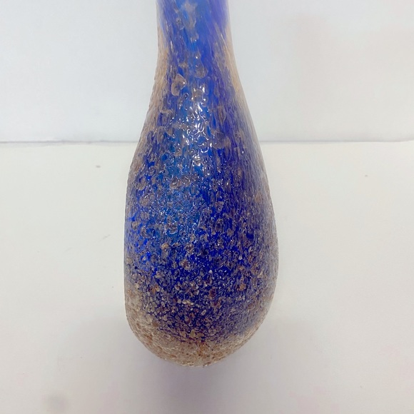 Rare  Vintage Italian Murano Mandruzatto Sommerso. Clear Textured Vase - Picture 2 of 10